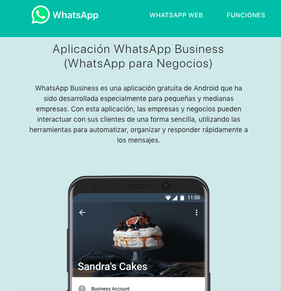 whatsapp business disponible